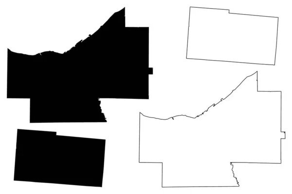 Cuyahoga Champaign County Ohio State Abd Amerika Birleşik Devletleri Abd — Stok Vektör