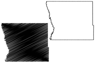Kittson County, Minnesota (ABD eyaleti, ABD, ABD, ABD) harita vektör çizimi, çizim çizimi Kittson haritası