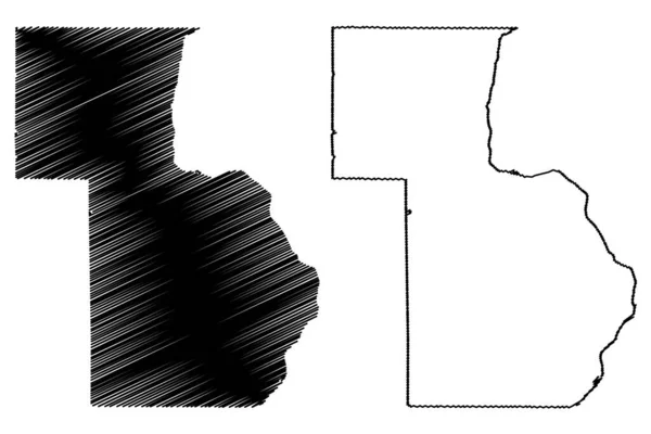 チサゴ郡 ミネソタ州 アメリカ アメリカ アメリカ 地図ベクトル図 スクリブルスケッチチサゴ地図 — ストックベクタ