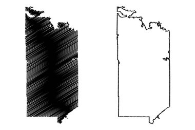St. Louis County, Minnesota (ABD eyaleti, Amerika Birleşik Devletleri, ABD, ABD) harita vektör çizimi, karalama çizimi St. Louis haritası