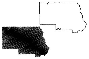 Stearns County, Minnesota (ABD eyaleti, ABD, ABD, ABD) harita vektör çizimi, çizim çizimi Stearns haritası