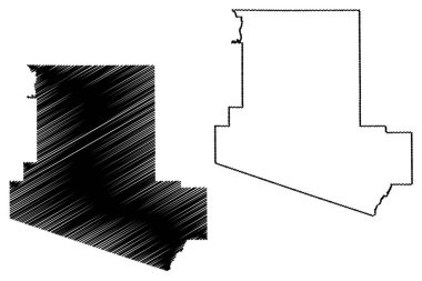 Carroll County, Mississippi (ABD eyaleti, Amerika Birleşik Devletleri, ABD) harita vektör çizimi, çizim Carroll haritası