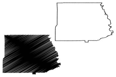 Copiah County, Mississippi (ABD eyaleti, ABD, ABD, ABD) harita vektör çizimi, çizim çizimi Copiah haritası