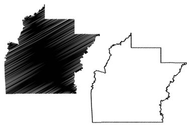 Hinds County, Mississippi (Amerika Birleşik Devletleri, ABD, ABD) harita vektör çizimi, çizim çizimi Hinds haritası