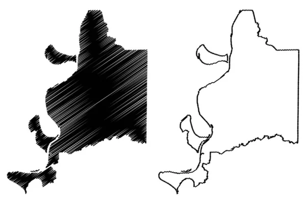 Adams County Mississippi County United States America Usa Mapa Vector — Archivo Imágenes Vectoriales