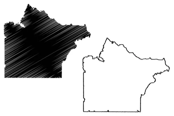 ライト郡 ミネソタ州 アメリカ アメリカ アメリカ アメリカ 地図ベクトル図 スケッチブルなスケッチライトマップ — ストックベクタ