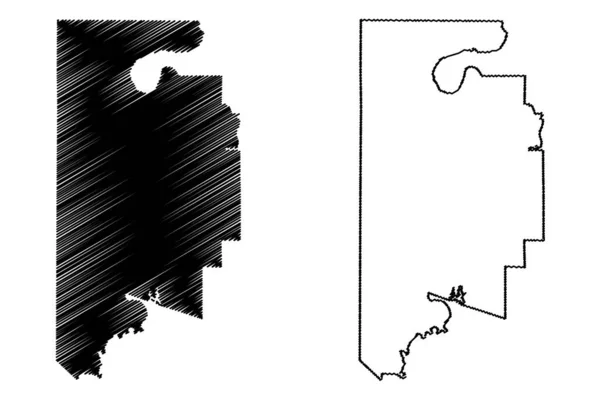 Condado Leflore Mississippi County United States America Usa Mapa Vector — Vector de stock
