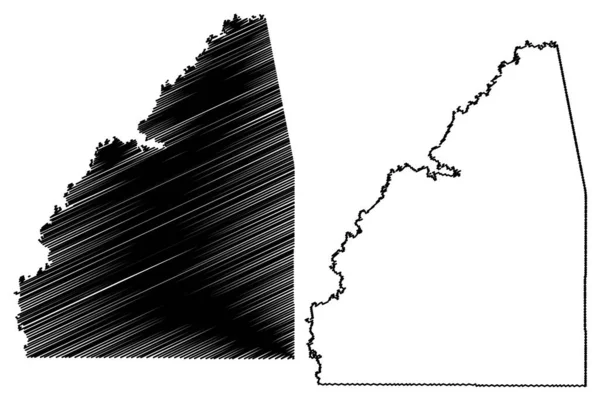 Rankin County Mississippi County Verenigde Staten Van Amerika Usa Kaart — Stockvector