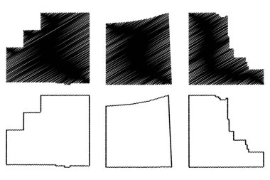 Walthall, Wayne ve Winston County, Mississippi (ABD eyaleti, Amerika Birleşik Devletleri, ABD, ABD) harita çizimi, çizim haritası