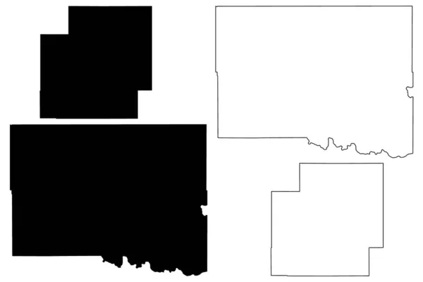 Canadian Coal County Oklahoma State County United States America Usa — Archivo Imágenes Vectoriales