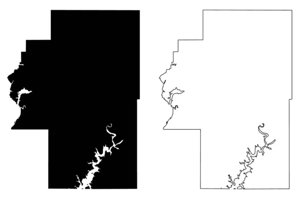 Cherokee County Oklahoma State County United States America Usa Mapa — Vector de stock