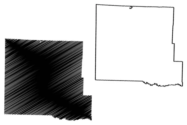Condado Cass Missouri County United States America Usa Mapa Vector — Vector de stock