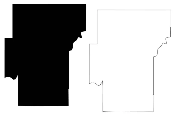 Hughes County Oklahoma State Usa Usa Karta Vektor Illustration Klottrad — Stock vektor