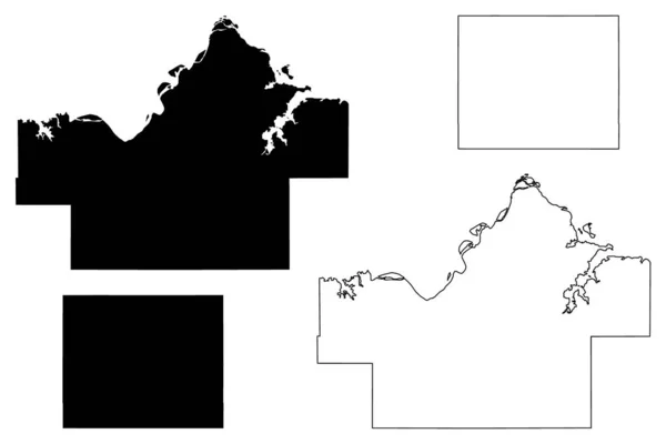 Haskell Och Garfield County Oklahoma State Usa Usa Usa Karta — Stock vektor