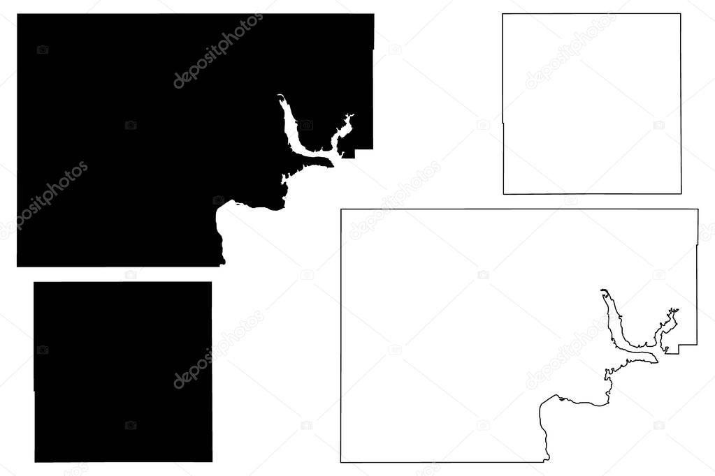Kay and Kingfisher County, Oklahoma State (U.S. county, United States of America, USA, U.S., US) map vector illustration, scribble sketch map
