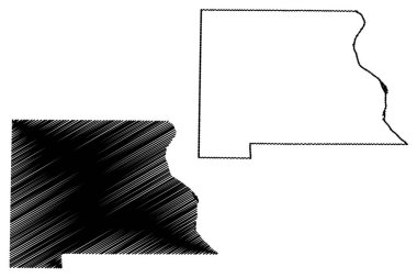 Marion County, Missouri (ABD eyaleti, Amerika Birleşik Devletleri, ABD, ABD) harita vektör çizimi, karalama çizimi Marion harita