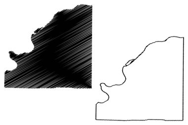 Osage County, Missouri (ABD eyaleti, ABD, ABD, ABD) harita vektör çizimi, karalama çizimi Osage haritası