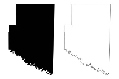 McCurtain County, Oklahoma Eyaleti (ABD, Amerika Birleşik Devletleri, ABD, ABD) harita vektör çizimi, çizim McCurtain haritası