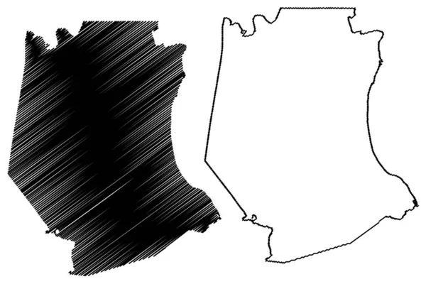 ジェファーソン郡 米国ミズーリ州 アメリカ アメリカ アメリカ 地図ベクトル図 スクリブルスケッチジェファーソン地図 — ストックベクタ