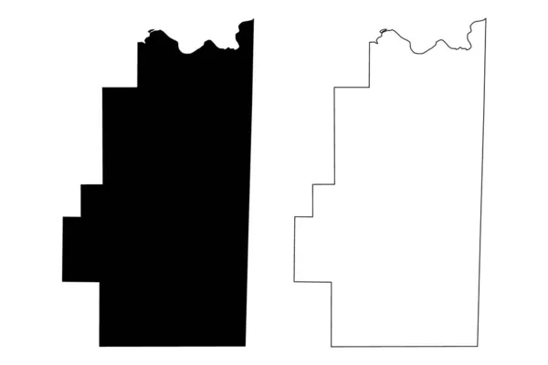 Flore County Oklahoma State County United States America Usa Mapa — Wektor stockowy