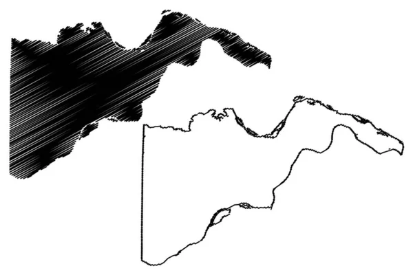 圣查尔斯县 密苏里州 地图矢量图解 速写草图圣查尔斯地图 — 图库矢量图片
