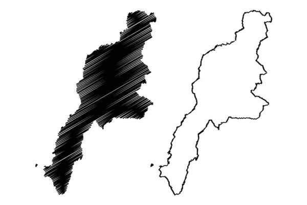 ブシア郡 ケニア共和国 西部州 地図ベクトル図 スケッチブック ブシア地図 — ストックベクタ