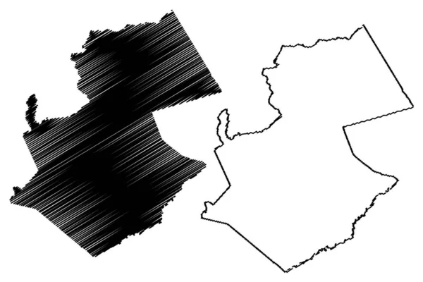 Mapa Wektorowa Ilustracja Szkic Szkic Bombowy Mapa — Wektor stockowy