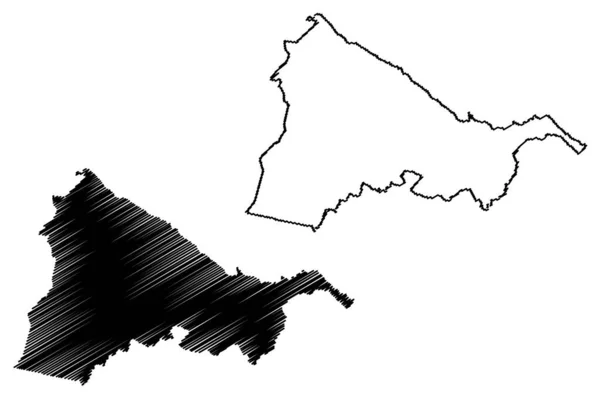 Карта Округа Киамбу Республика Кения Центральная Провинция Векторная Иллюстрация Каракули — стоковый вектор
