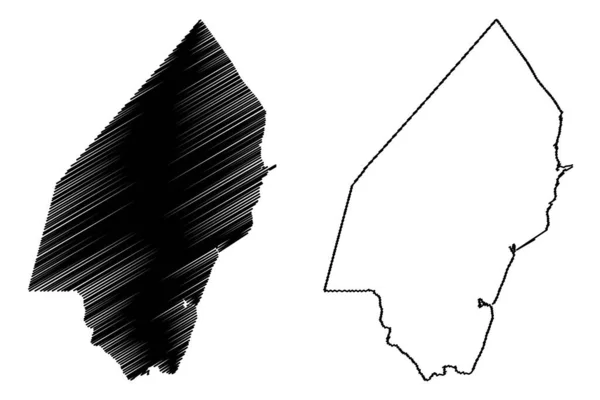 Kilifi County Republika Kenii Prowincja Wybrzeża Mapa Wektor Ilustracja Skecz — Wektor stockowy