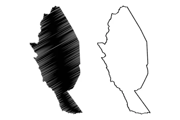 Kitui County Republiken Kenya Östra Provinsen Karta Vektor Illustration Klotskiss — Stock vektor