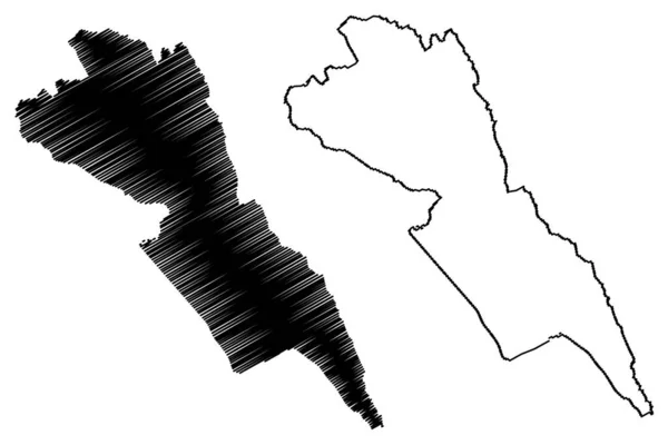 Makueni County Keňská Republika Východní Provincie Mapa Vektorová Ilustrace Načmáraná — Stockový vektor