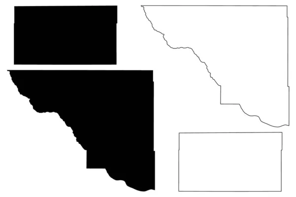 美国俄克拉荷马州伍兹和德克萨斯县 美国县 — 图库矢量图片
