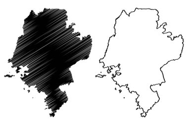 Siaya İlçesi (Kenya Cumhuriyeti, Nyanza Eyaleti) harita vektör çizimi, çizim Siaya haritası