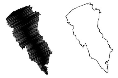 Turkana İlçesi (Kenya Cumhuriyeti, Rift Valley Eyaleti) harita vektör ilüstrasyonu, Turkana haritasını çiz