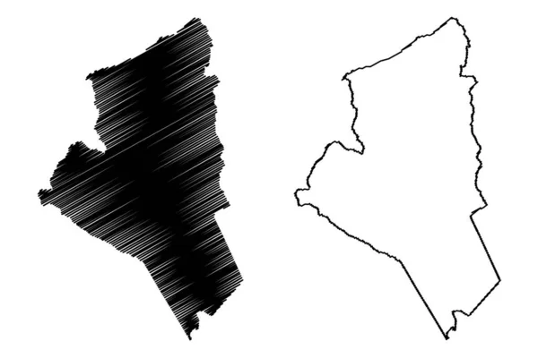 Nyamira County Keňská Republika Provincie Nyanza Mapa Vektorová Ilustrace Načmáraný — Stockový vektor