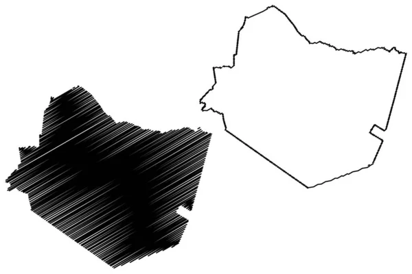 Taitataveta County República Quênia Província Costa Mapa Ilustração Vetorial Rabisco — Vetor de Stock