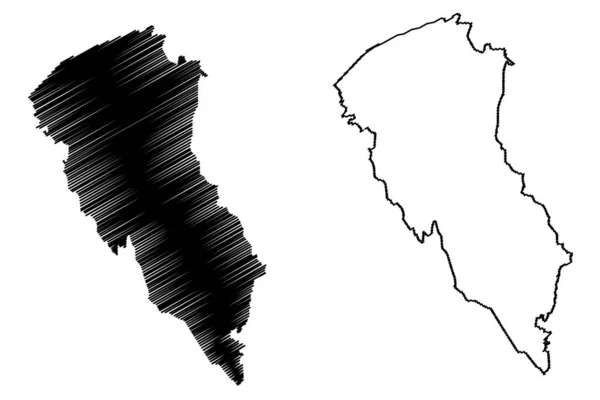 Turkana County República Quênia Província Rift Valley Mapa Ilustração Vetorial — Vetor de Stock