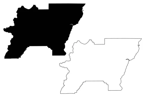 Baker County Oregon State County United States America Usa Mapa — Vector de stock