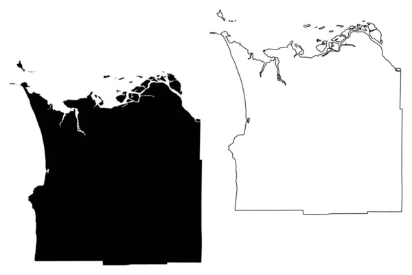 Иллюстрация Векторной Карты Округа Клатсоп Штат Орегон Округ Сша Соединенные — стоковый вектор