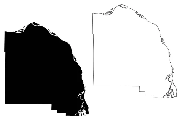 Columbia County Oregon State Usa Usa Karta Vektor Illustration Klotskiss — Stock vektor