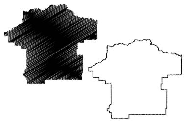 Fergus County, Montana (ABD eyaleti, Amerika Birleşik Devletleri, ABD, ABD) harita vektör çizimi, karalama çizimi Fergus haritası