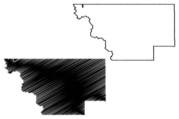 Glacier County Montana County United States America Usa Mapa Wektor — Wektor stockowy