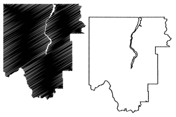 Lincoln County Montana County Vereinigte Staaten Von Amerika Usa Kartenvektorillustration — Stockvektor