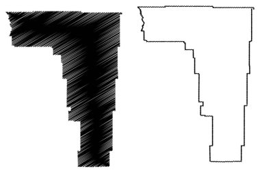 Rosebud İlçesi, Montana (ABD eyaleti, ABD, ABD, ABD) harita vektör çizimi, çizim Rosebud haritası