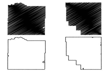 Wheatland ve Sheridan County, Montana (ABD eyaleti, Amerika Birleşik Devletleri, ABD, ABD) harita çizimi, çizim haritası