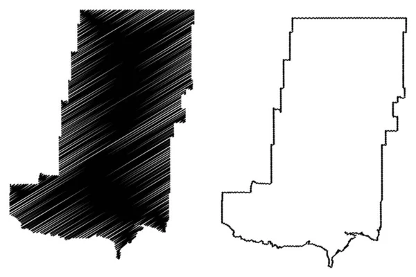 Phillips County Montana Usa Usa Karta Vektor Illustration Klotskiss Phillips — Stock vektor