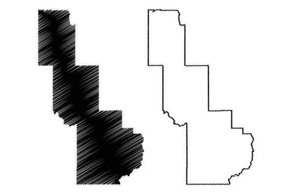 Condado Powell Montana County United States America Usa Mapa Vector — Vector de stock