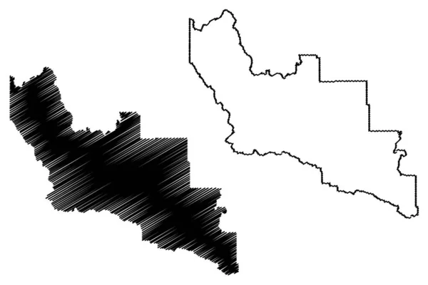 Condado Sanders Montana County United States America Usa Mapa Vector — Archivo Imágenes Vectoriales