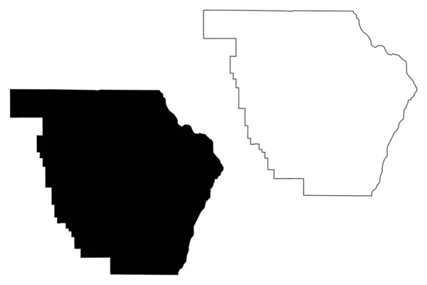 ワロワ郡 オレゴン州 アメリカ アメリカ アメリカ 地図ベクトル図 スケッチブルスケッチワロワ地図 — ストックベクタ