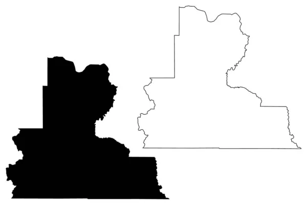 Wasco County Oregon State Usa Usa Karta Vektor Illustration Klotskiss — Stock vektor